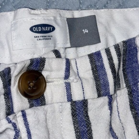 Old Navy Womens Striped Shorts Size 14 Linen Blend - Picture 2 of 8